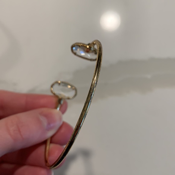 Gold adjustable bracelet with clear stones - Picture 3 of 3